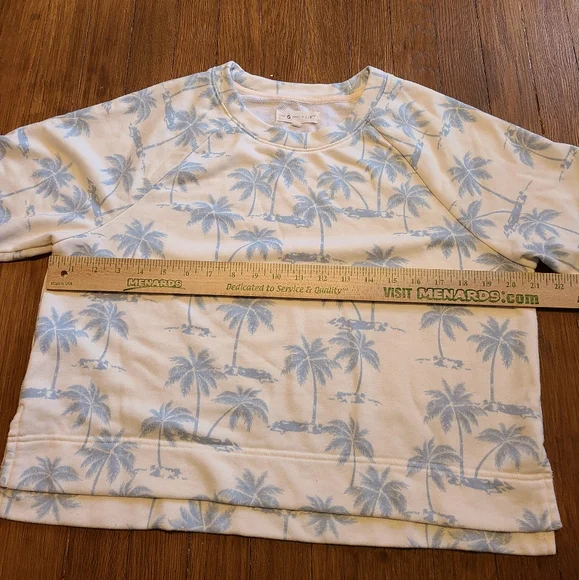 Lou & Grey for Loft Gray Pullover cropped Sweatshirt M - Picture 4 of 6